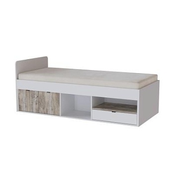 Спальня Линц Кровать белый/дуб юкон