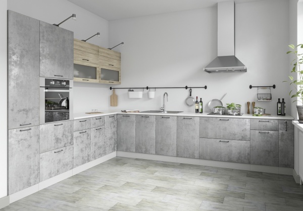 Модульная кухня Лофт Бетон светлый