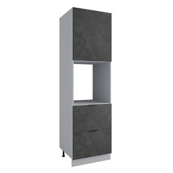 Пенал с нишей под духовку и ящиками Фенис Палм Грей ПНЯ 600