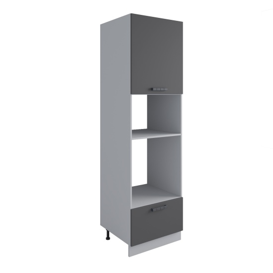 Пенал с нишей под духовку и СВЧ Фортуна Графит ПНС 600