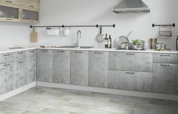 Модульная кухня Лофт Дуб майский / Бетон светлый