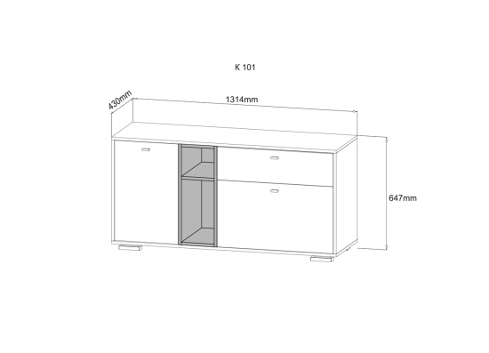 МС Ланс Комод К101 (МП) Белый