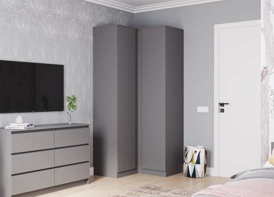 МС Мори Шкаф угловой МШУ 940 Графит