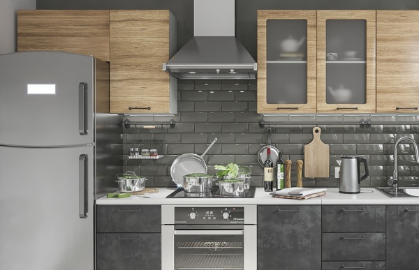 Модульная кухня Лофт Дуб цикорий / Бетон тёмный