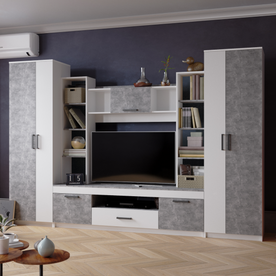 Гостиная Сидней-2 белый/ателье светлое