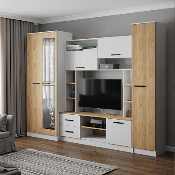 Гостиная Соло белый/дуб крафт золотой