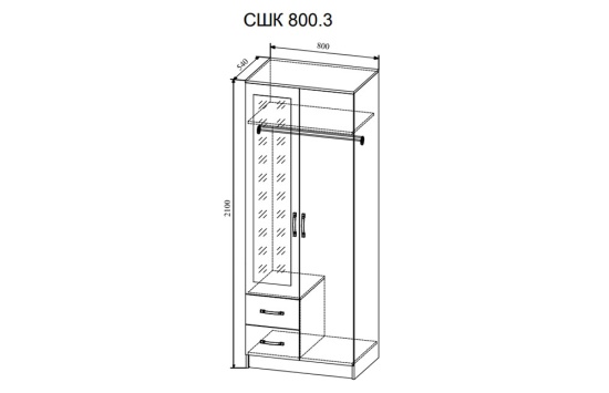 МС Софи Шкаф Сонома/Белый СШК 800.3 NEW