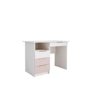 МС Лавис Стол письменный СТД 1070.1 Белый/Белый софт-Роза