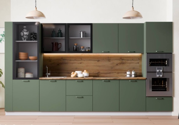 Модульная кухня Ройс Зеленый Скин
