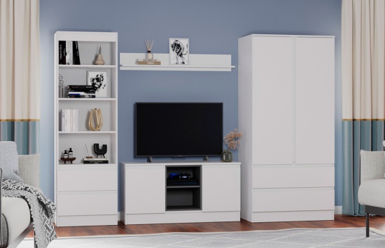 Гостиная Мэнкс Шкаф МГШ белый