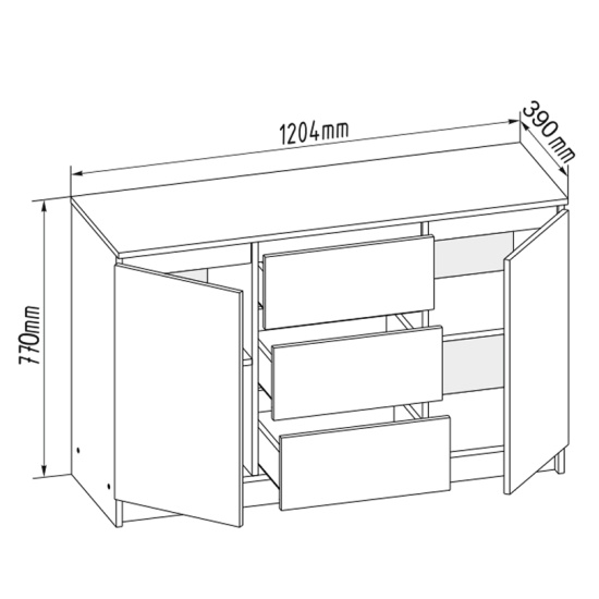 МС Мори Комод МК 1203 Белый
