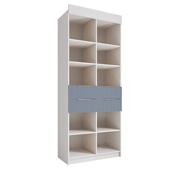 Стеллаж 900 с ящиками Лавис СД 900.1 (Белый/Лазурь софт)