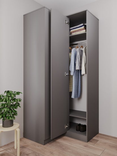 МС Мори Шкаф угловой МШУ 940 Графит