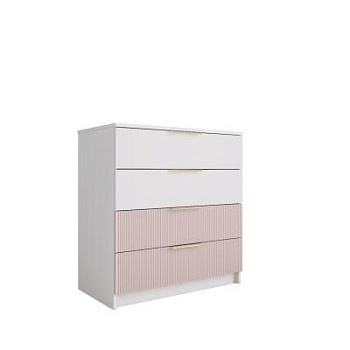 МС Лавис Комод КМД 800.1 Белый/Белый софт-Роза