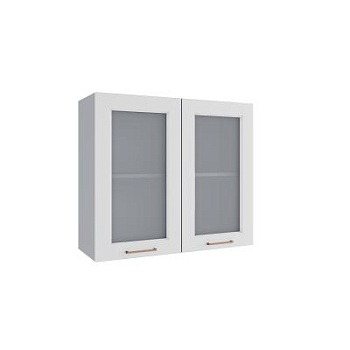 Верхний шкаф Квадро Белая кожа ПС 800