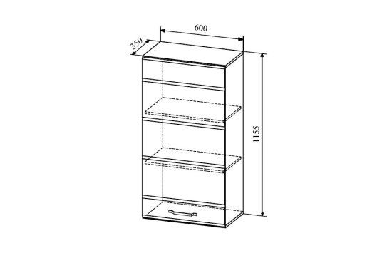 Пенал Асти АШП 600.1 Белый глянец