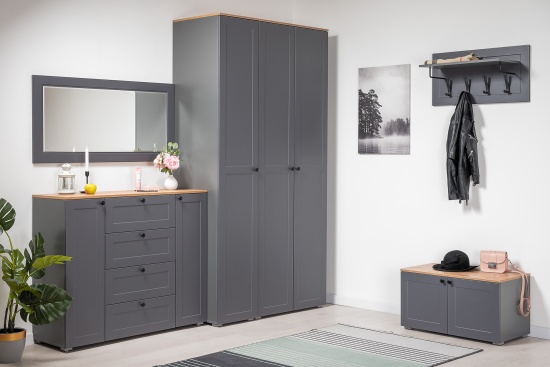 Модульная прихожая Остин Серый Графит/Дуб Вотан