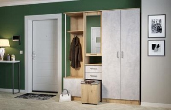 Прихожая «Дуся» 1.7 Цемент/Дуб бунратти