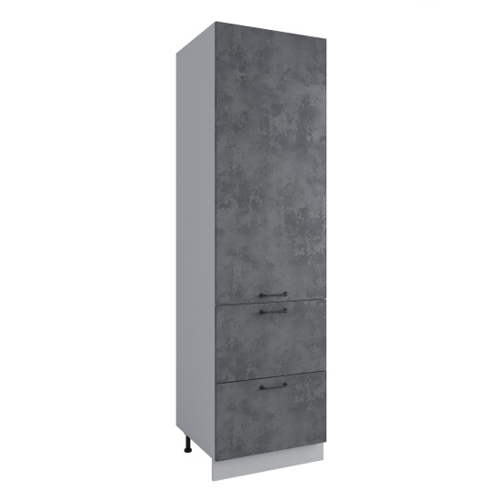 Пенал с нишей под духовку и ящиками Лофт Бетон тёмный ПНЯ 600