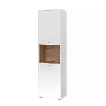 Бэль Шкаф комбинированный 10.04 Дуб Золотой / Белый