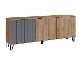 Тумба ТВ МС Ливерпуль дуб вотан/графит софт