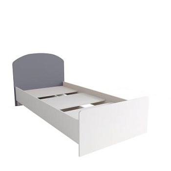 Кровать 900 Лавис КРД 900.1 (Белый/Серый эмалит)