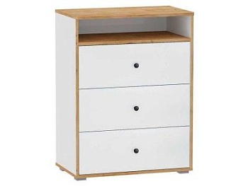 Вуди комод 13.293 Дуб Крафт золотой/Белый премиум