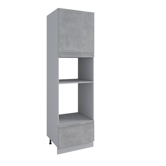 Пенал с нишей под духовку и СВЧ Скала Бетон светлый ПНС 600 правый