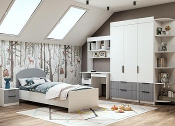 Детская Лавис (Белый/Серый эмалит)