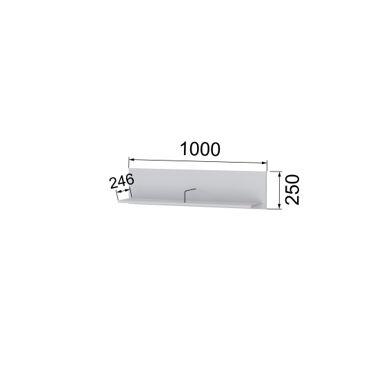 Гостиная Рея Полка навесная РГН белый/белый снег