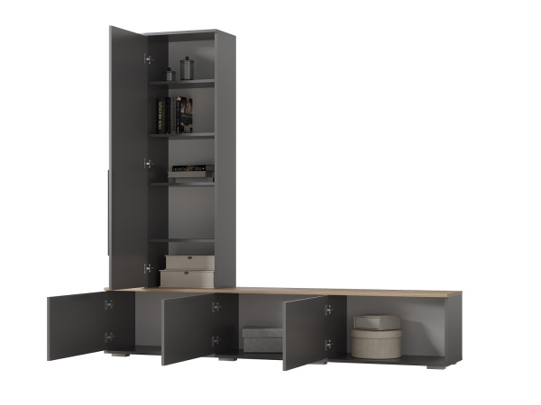 Модульная гостиная Селеста Графит/Дуб Вотан