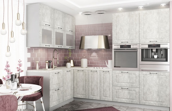 Модульная кухня Капри Камень светлый