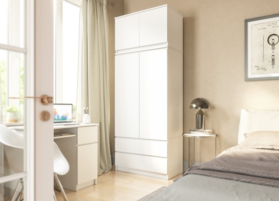 МС Мори Шкаф МШ 900.1 (МП/3) Белый