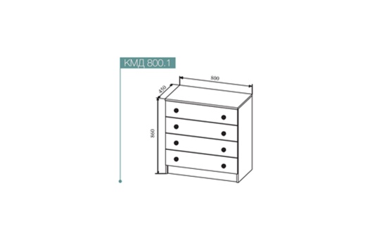 Сканди Комод 800 Дуб бунратти / Белый гл