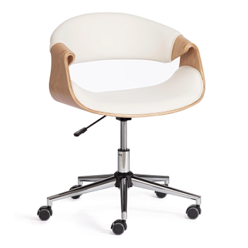 Кресло BEND натуральный, кож/зам белый