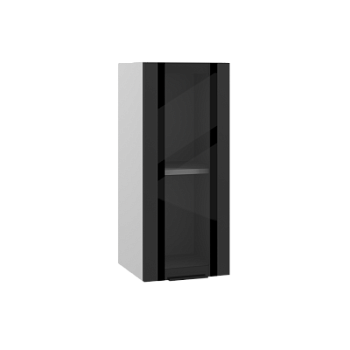 Верхний шкаф вклеенное стекло ПВС 300 Черный