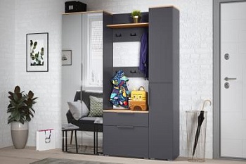 Модульная прихожая Октава Серый графит/Дуб Вотан