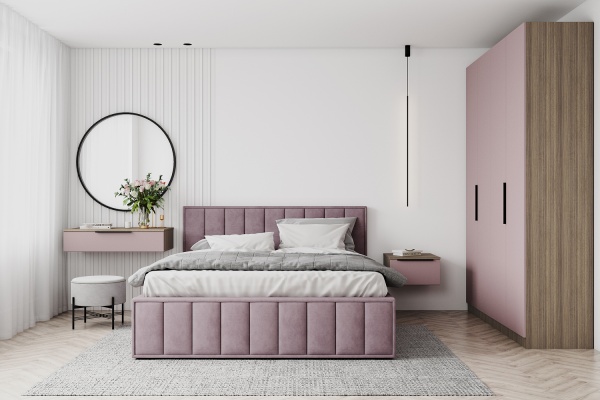 Кровать Лана (М) 1,6 Пудра