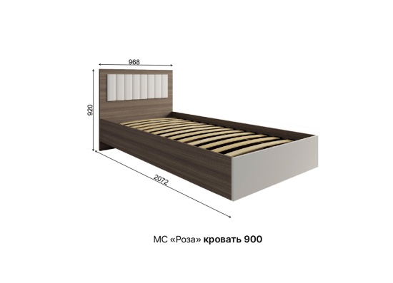 МС Роза Кровать 900 Орех Франклин/Графит скин