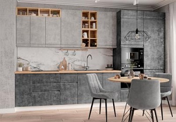 Модульная кухня Скала Бетон Тёмный / Бетон Светлый