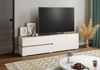 Тумба ТВ Аркон белый / дуб вотан