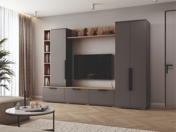 Модульная гостиная Селеста Графит/Дуб Вотан