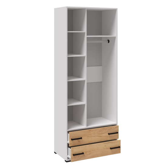 Спальня Лючия шкаф 2-хств. белый/дуб крафт золотой