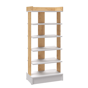 Прихожая Кевин обувница открытая белый/дуб крафт золотой