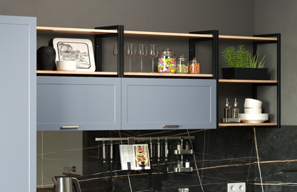 Модульная кухня Квадро Железо / Лунный свет