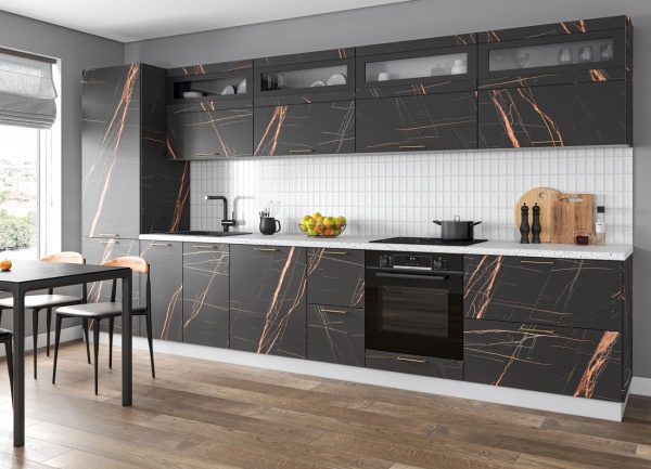 Модульная кухня Ройс Кварц черный