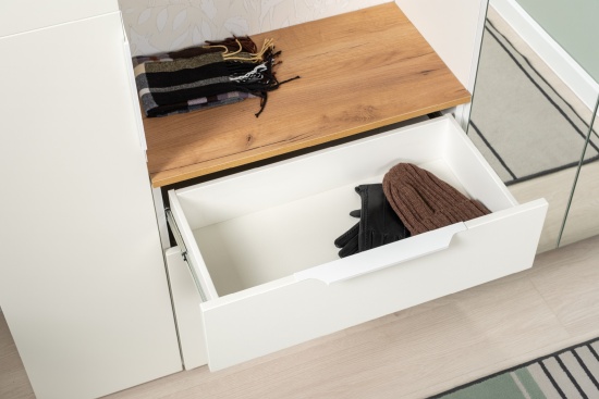 Модульная прихожая Октава Белый шагрень/Дуб Вотан