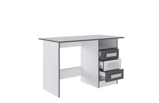 Спальня Тэбби Стол письменный белый/графит серый