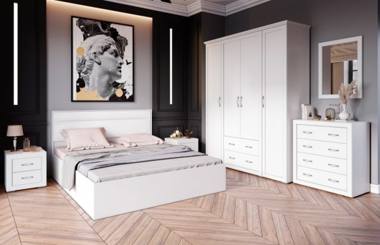 Спальня Леньяна Корпус кровати 1,4 белый