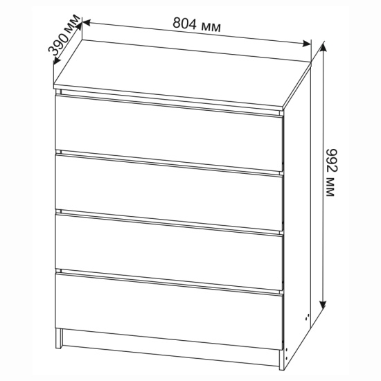 МС Мори Комод МК 804 Графит
